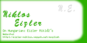 miklos eizler business card